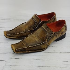 Robert Wayne dress leather brown shoes size 8